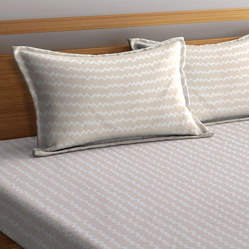 Bedsheets - Lora Stripes Bedsheet - Beige