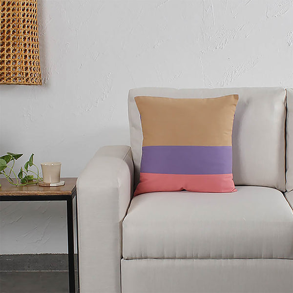 Bhumiti Stripe Cushion Covers - Beige & Purple