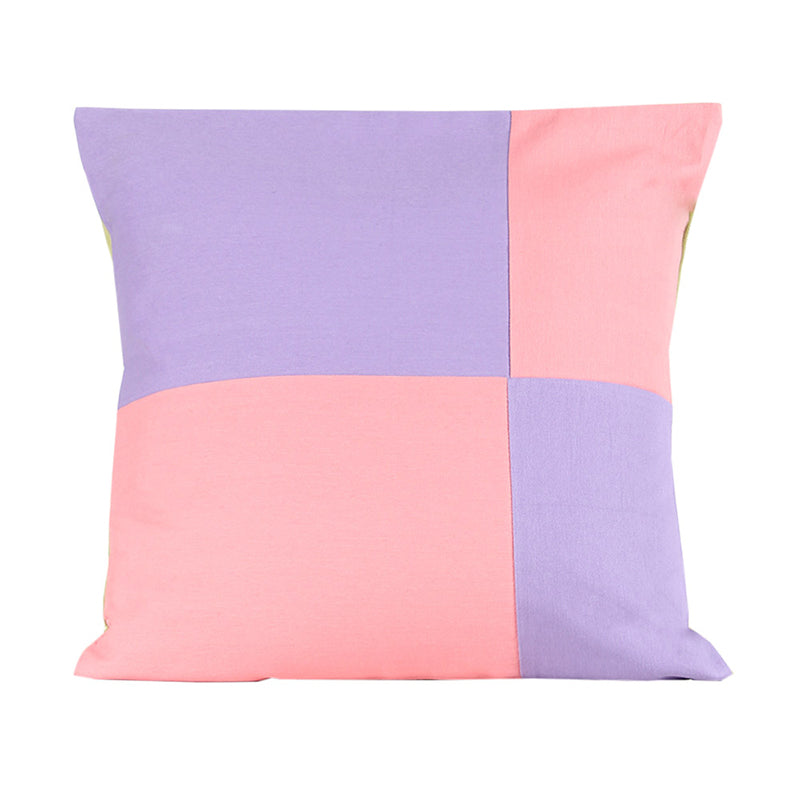 Buy Bhumiti Grided Cushion Cover- Purple & Peach Cushion Covers from Vaaree