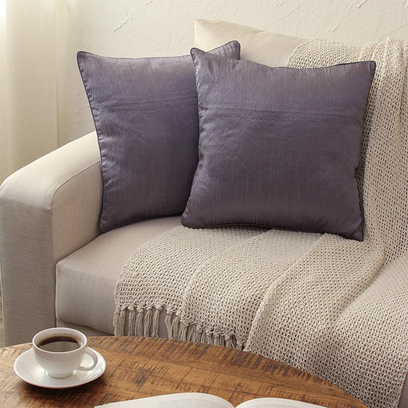 Buy Billaur Cushion Cover (Grey) - Set Of Two Cushion Cover Sets from Vaaree