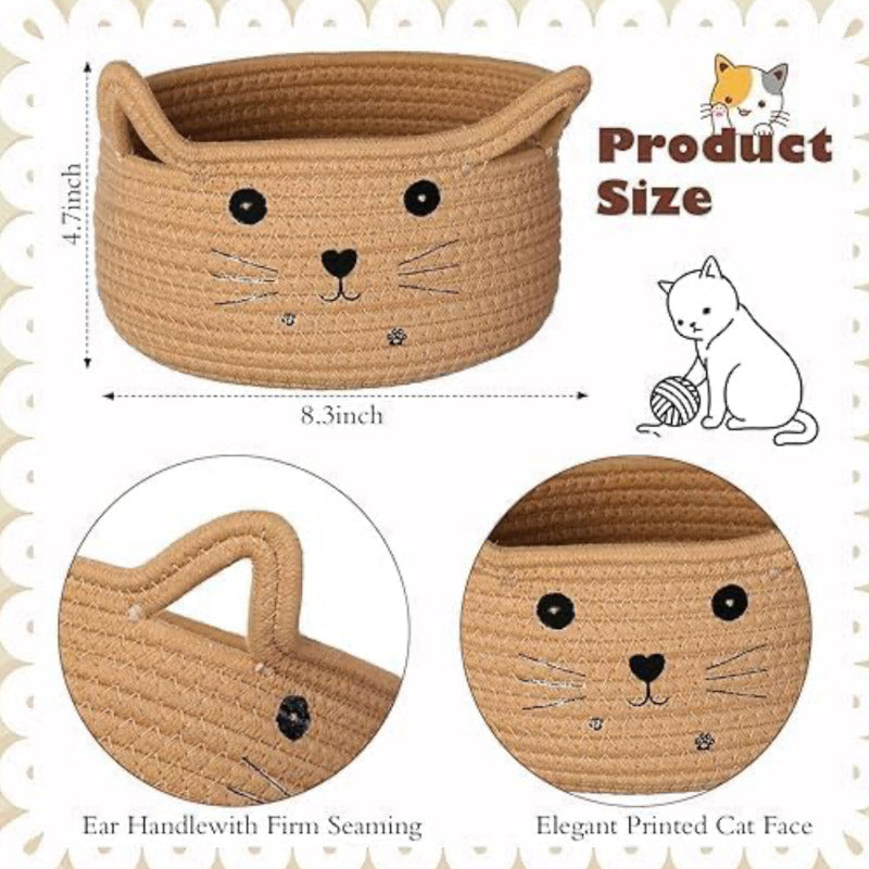 Storage Basket - Meow Mate Natural Fiber Storage Basket - Beige