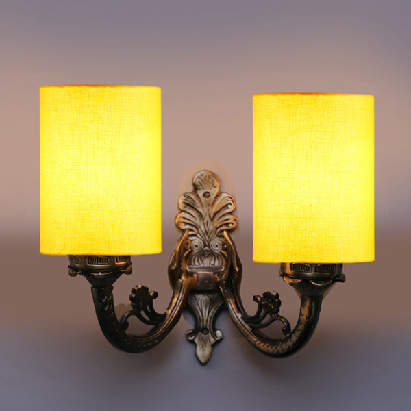 Buy Vintage Cylindrical Duo Wall Lamp - Yellow Wall Lamp from Vaaree