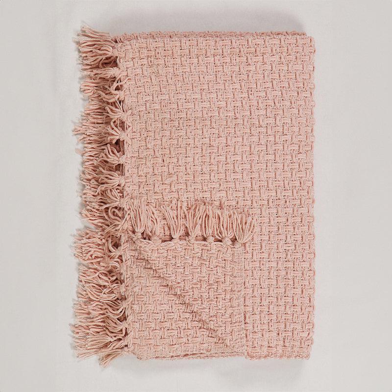 Buy Cozy Loom Throw - Pink Throws from Vaaree