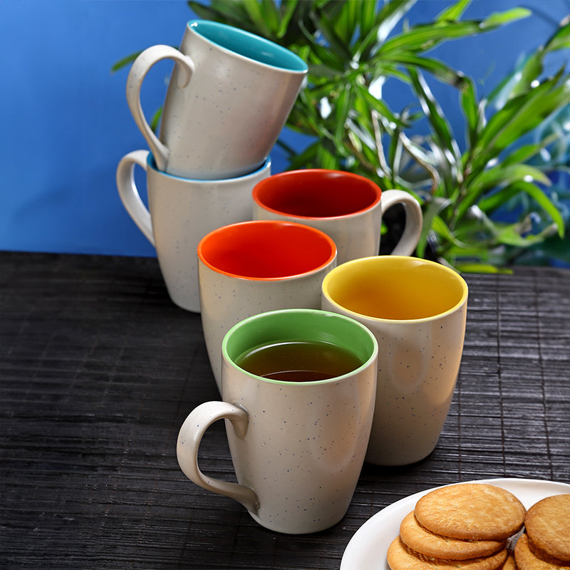 Mug & Tea Cup - Nitna Ceramic Mug (250 ML) - Set Of Six