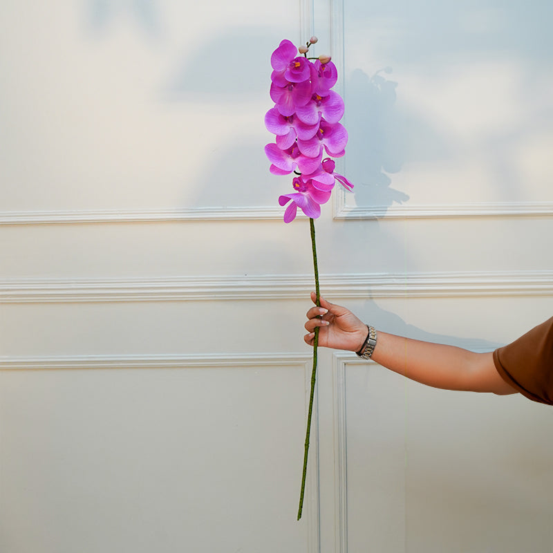 Buy Faux Orchid Flower Stick (Fuchsia) - 40 CM Artificial Flowers from Vaaree