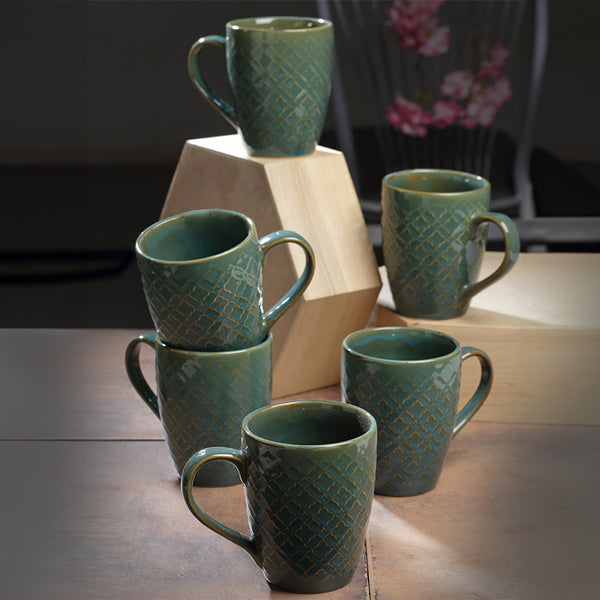 Mug & Tea Cup - Bida Ceramic Mug (250 ML) - Set Of Six