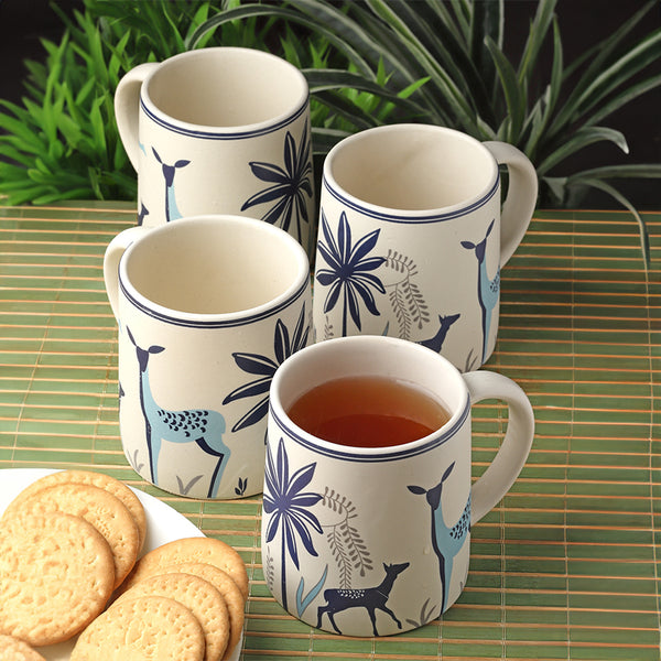 Mug & Tea Cup - Blue Tropica Mug (300 ML) - Set Of Four