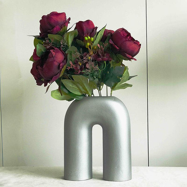 Buy Ziska U Vase - Silver Vase from Vaaree