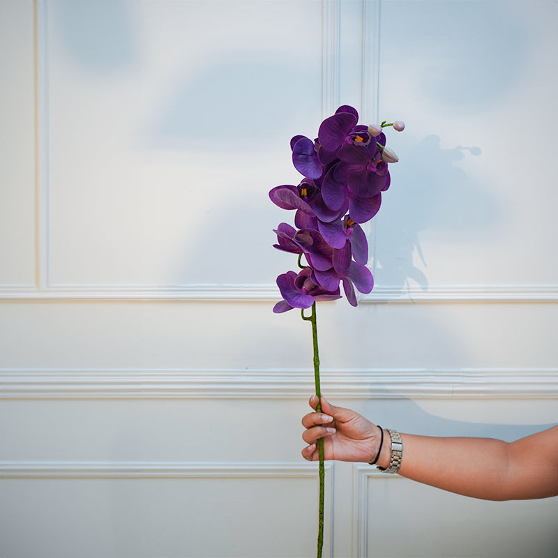 Buy Faux Orchid Flower Stick (Purple) - 40 CM Artificial Flowers from Vaaree