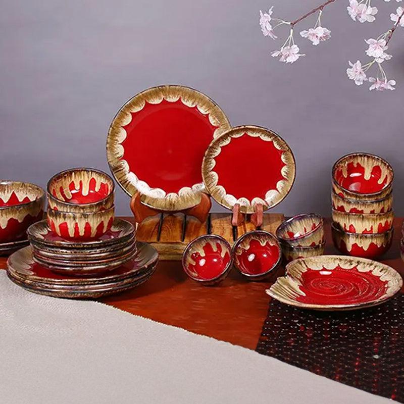 Buy Gramae Handmade Dinner Set - Twenty Eight Piece Set Dinner Set from Vaaree