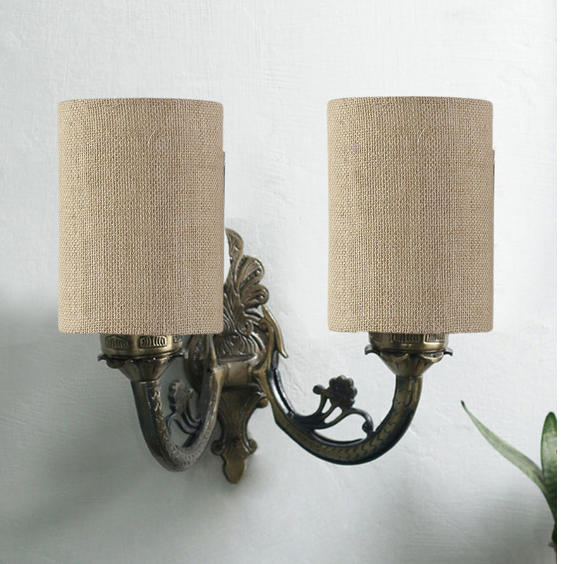 Wall Lamp - Vintage Cylindrical Duo Wall Lamp - Beige