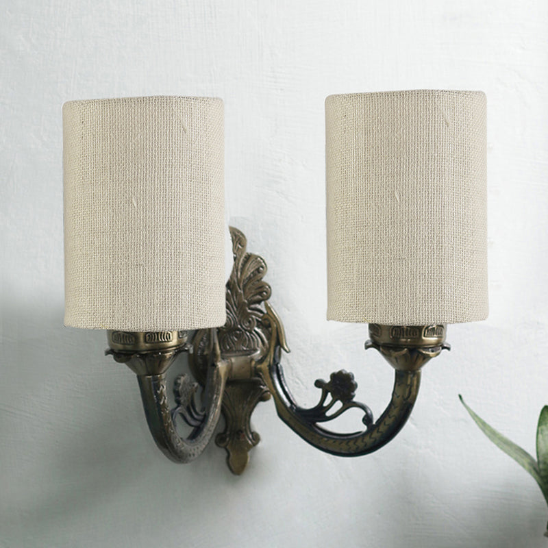 Wall Lamp - Vintage Cylindrical Duo Wall Lamp - White