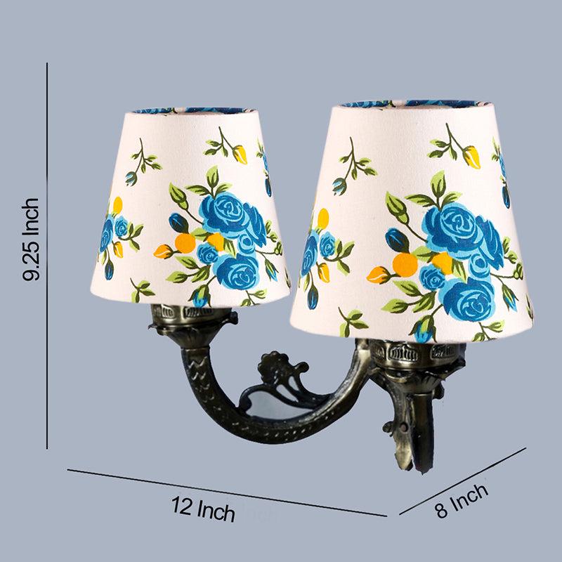 Buy Vintage Blue Fleur Conical Duo Wall Lamp Wall Lamp from Vaaree