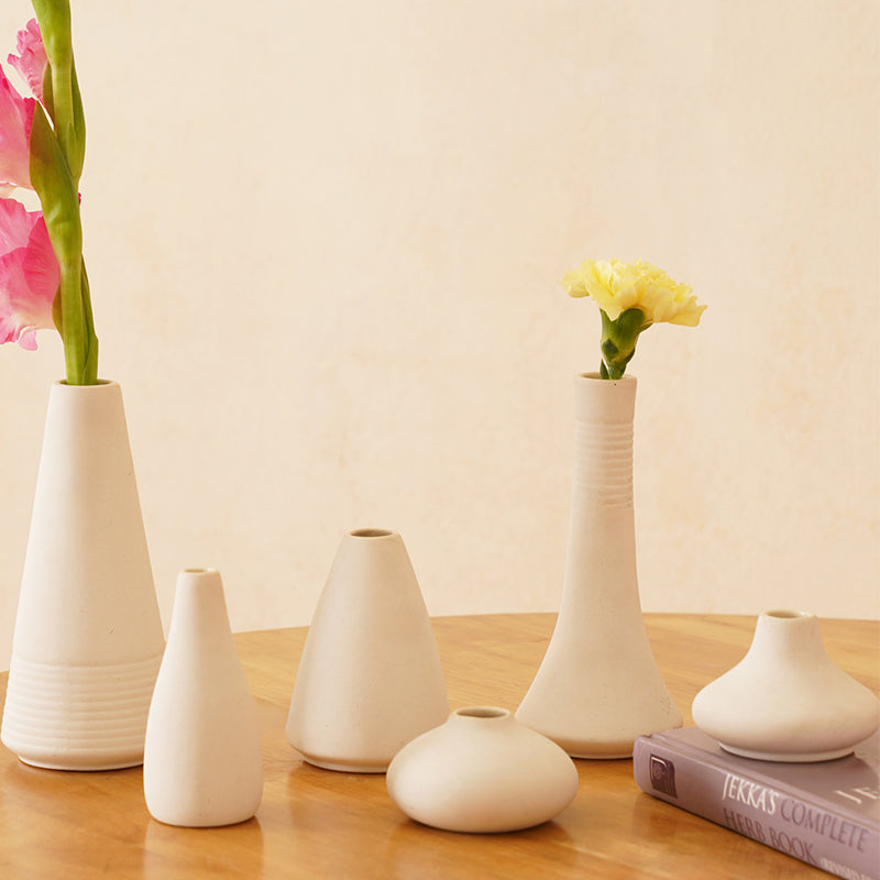 Buy Amria Boho Vase (White) - Seven Piece Set Vase from Vaaree