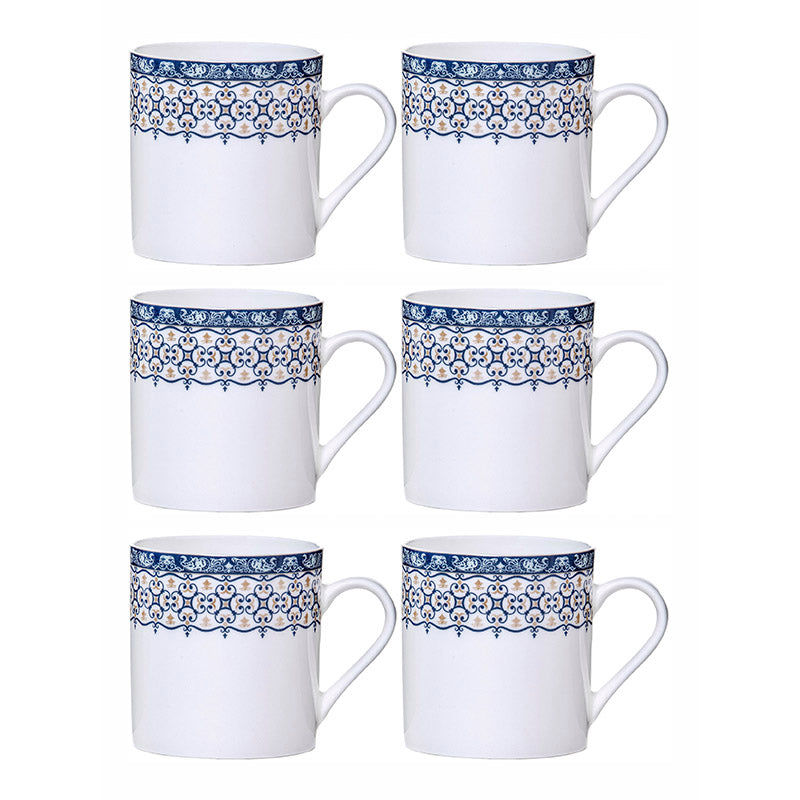 Mug & Tea Cup - Advaya Ethnic Mug (210 ML) - Set Of Six