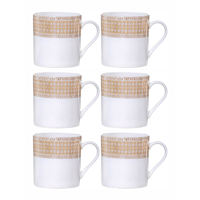 Mug & Tea Cup - Anaya Ethnic Mug (210 ML) - Set Of Six