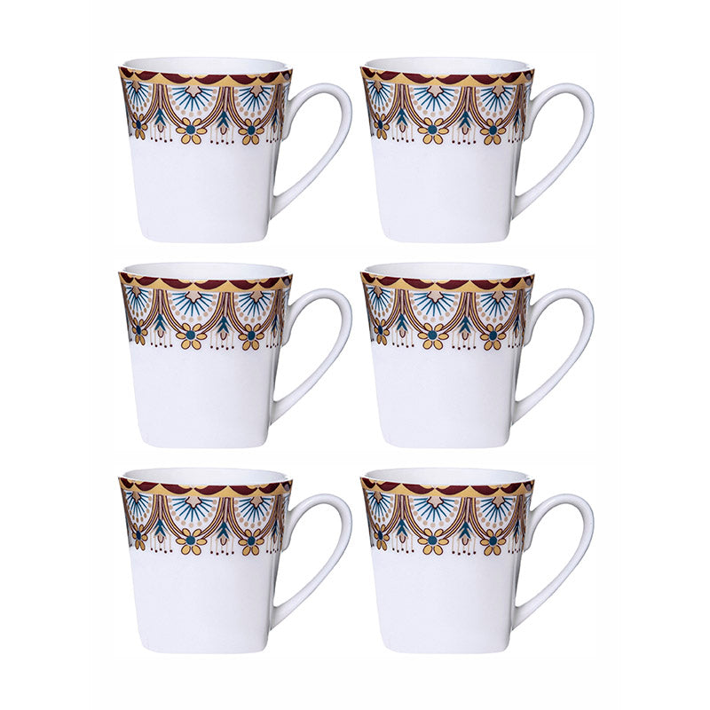 Mug & Tea Cup - Agniva Ethnic Mug (180 ML) - Set Of Six