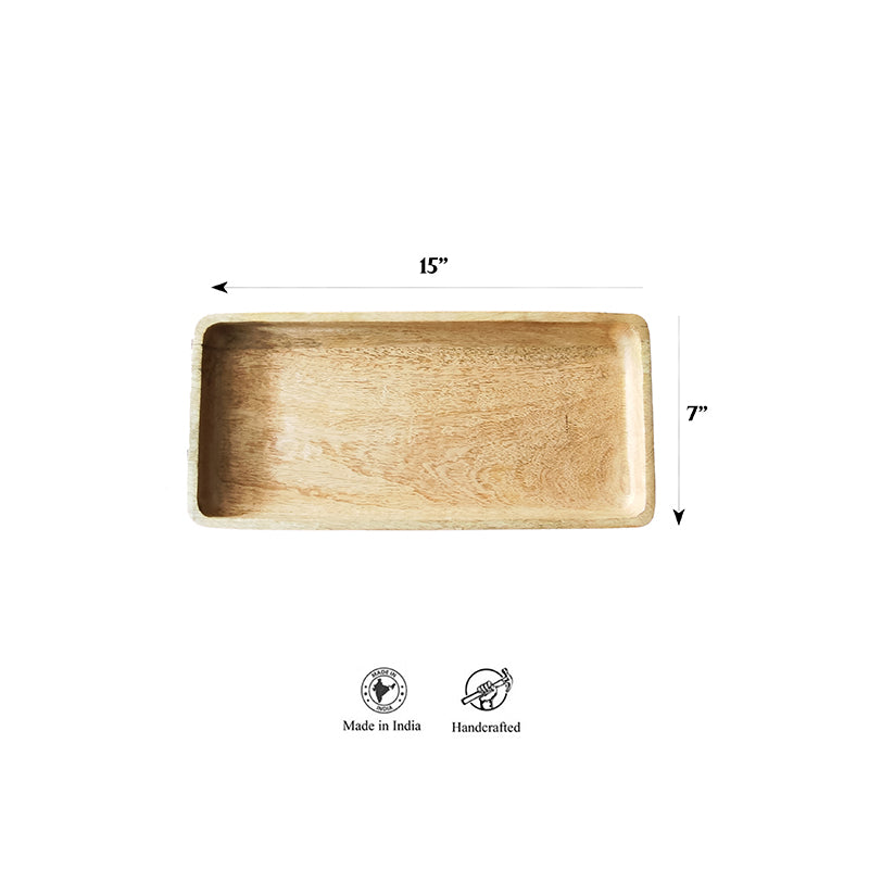 Buy Bhoomi Wooden Serving Tray Platter from Vaaree