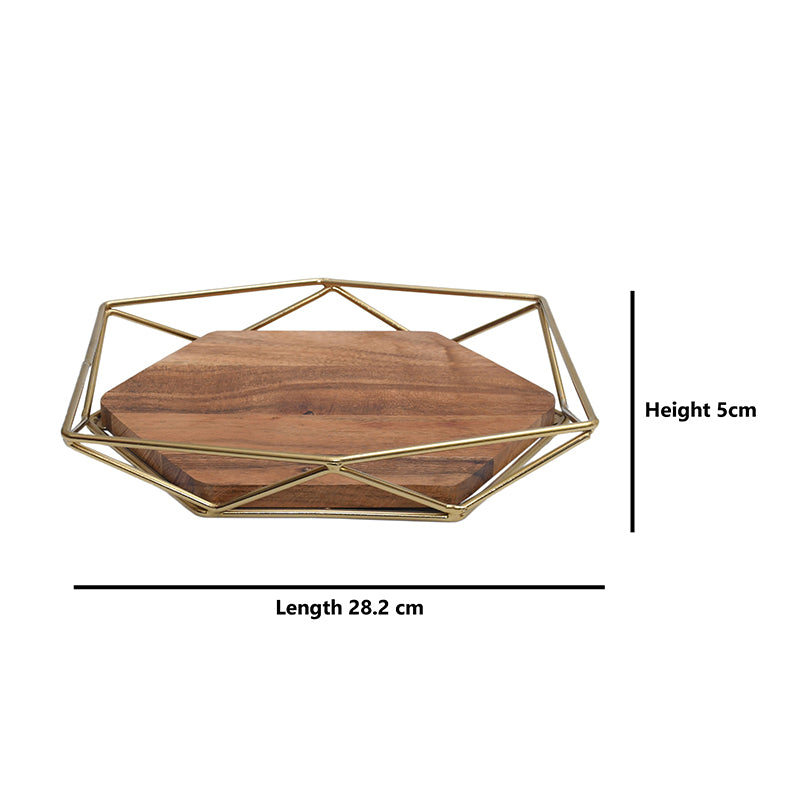 Serving Tray - Nidara Geometric Serving Tray - Golden