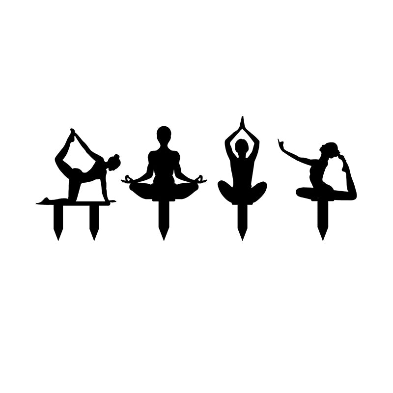 Buy Yoga Mantra Garden Stakes - Set Of Four Garden Stake from Vaaree