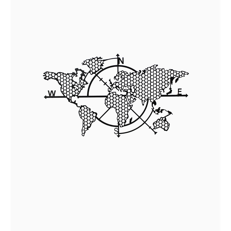 Wall Accents - World Map Travel Black Wall Art