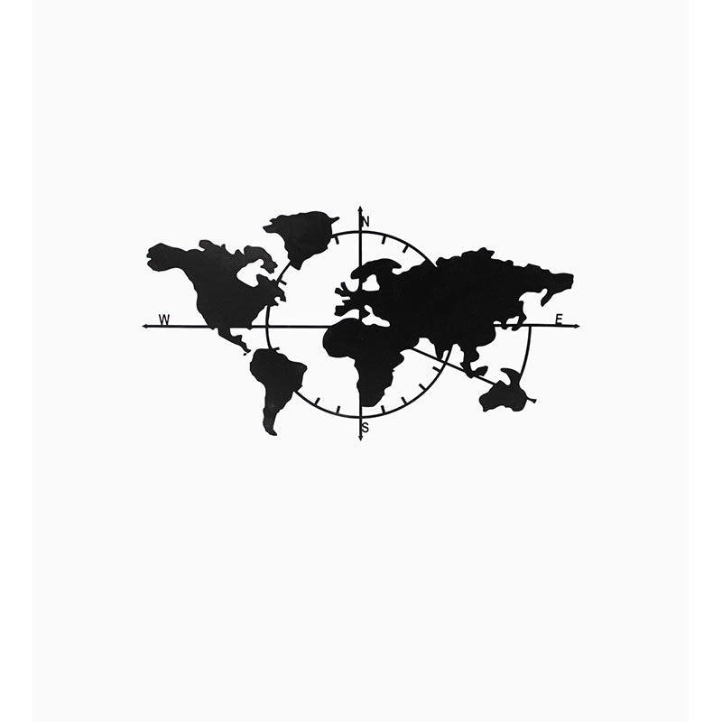 Wall Accents - World Map Black Wall Art