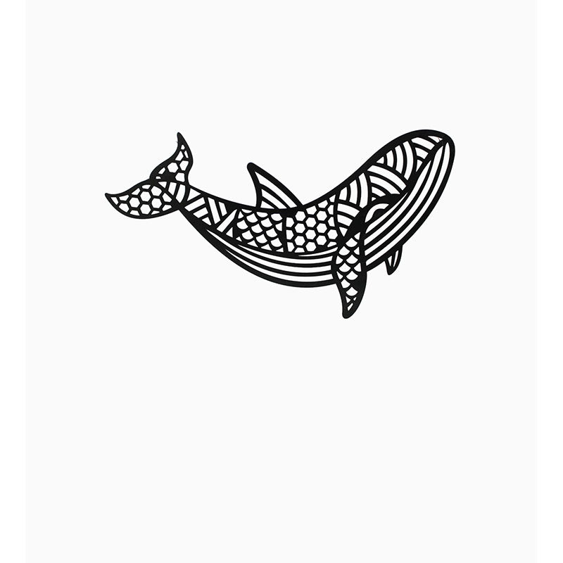 Wall Accents - Whale Black Wall Art