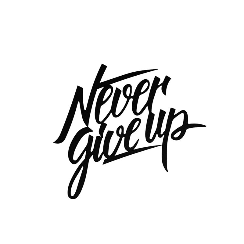 Wall Accents - Never Give Up Black Wall Art