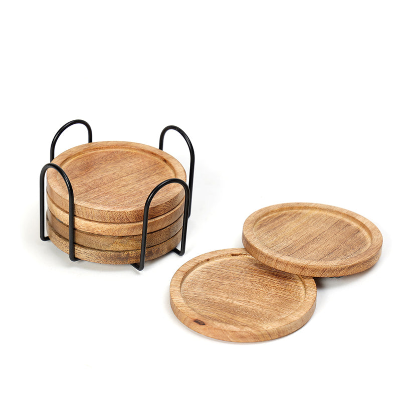 Buy Sova Mangowood Coaster - Set Of Six Coasters from Vaaree