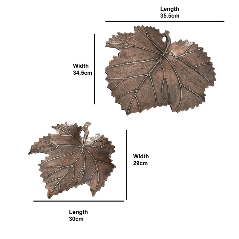 Buy Maple Muse Accent Tray (Brown) - Set Of Two Accent Bowls & Trays from Vaaree