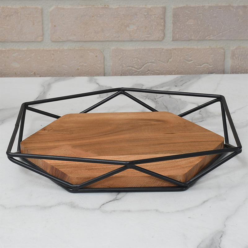 Serving Tray - Nidara Geometric Serving Tray - Black