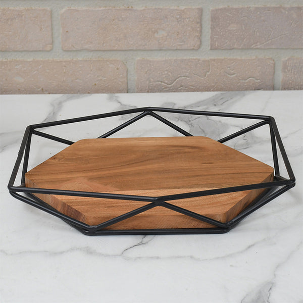 Serving Tray - Nidara Geometric Serving Tray - Black