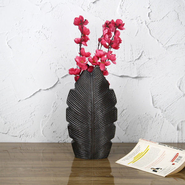 Palm Laef Vase - Brown