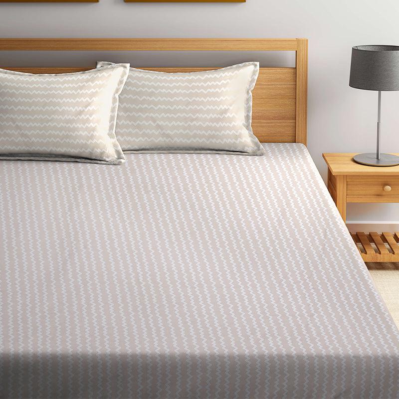 Bedsheets - Lora Stripes Bedsheet - Beige