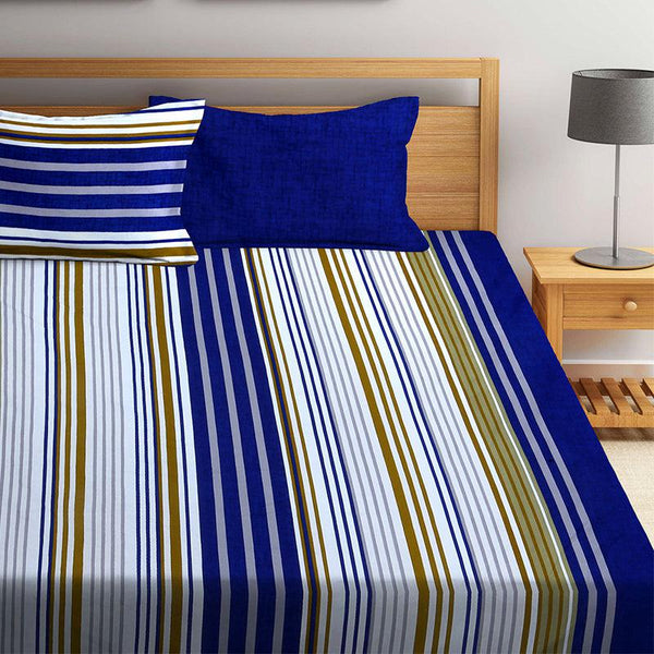 Buy Damon Stripes Bedsheet Bedsheets from Vaaree