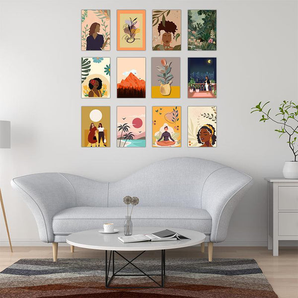 Buy Feminine Grace Wall Poster - Set Of Twelve Wall Poster from Vaaree