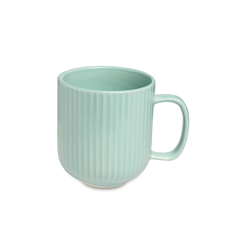 Buy Vantera Green Ceramic Mug And Tray (220 ML) - Three Piece Set Tea Cup & Saucer from Vaaree