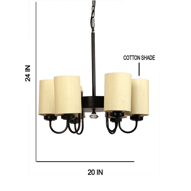 Ceiling Lamp - Viya Cylindrical Chandelier - Off White