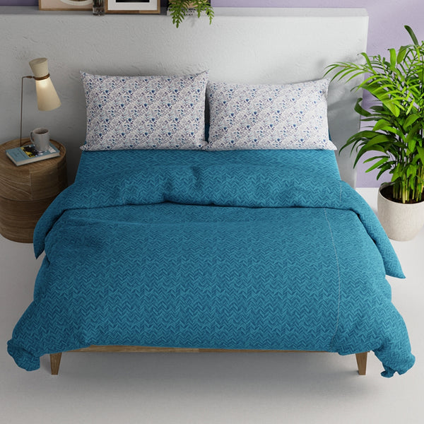 Buy Struan Floral Bedding Set - Blue Bedding Set from Vaaree