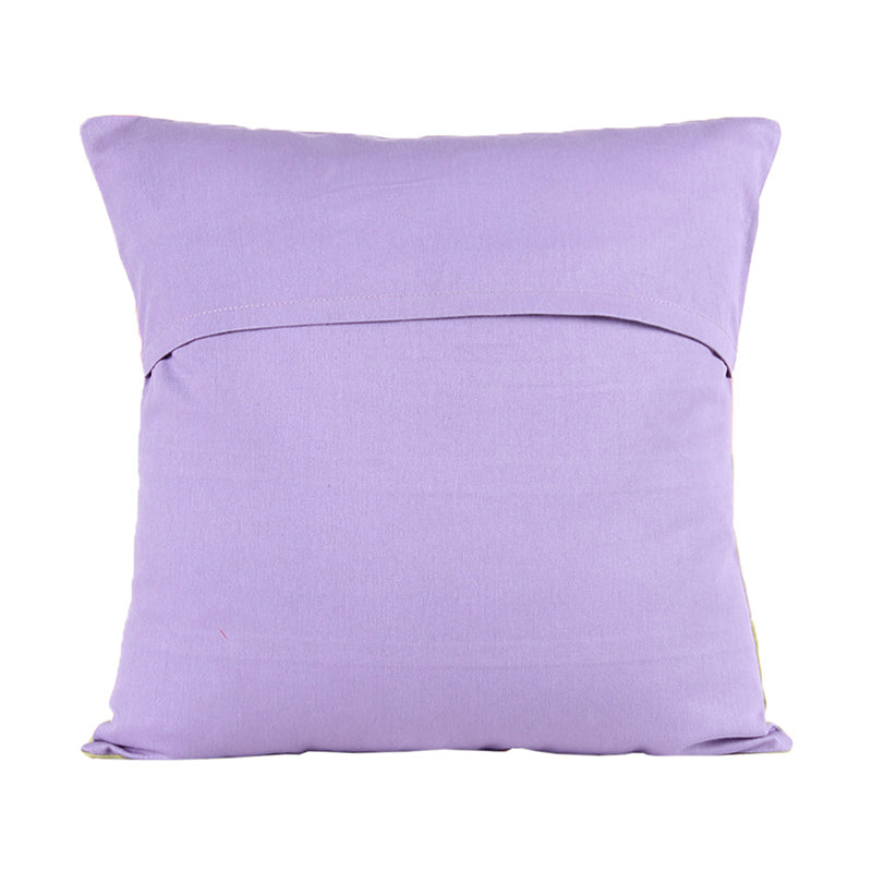 Buy Bhumiti Striped Cushion Cover - Peach & Purple Cushion Covers from Vaaree