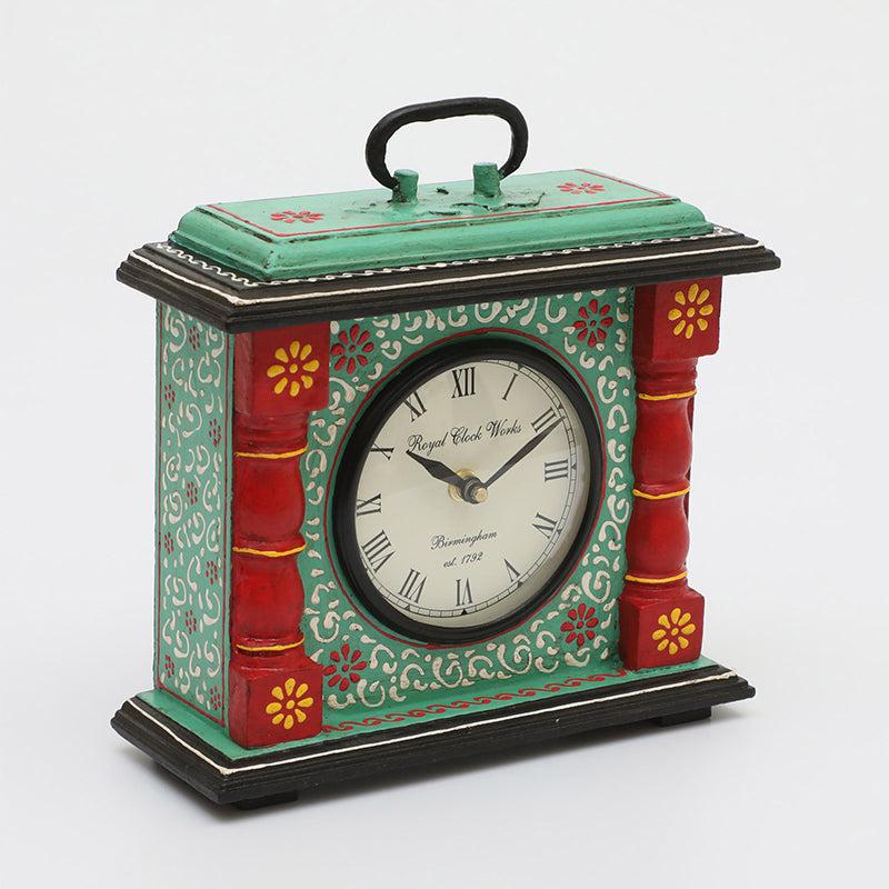 Buy Adviya Handpainted Silent Table Clock - Light Green Table Clock from Vaaree