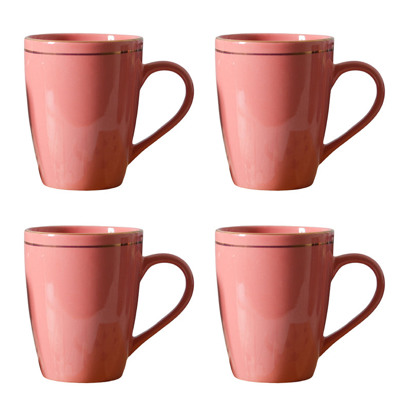 Mug & Tea Cup - Sanva Peach Ceramic Mug (360 ML) - Set Of Four