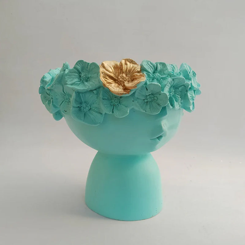 Buy Skyla Florenta Vase - Aqua Blue Vase from Vaaree