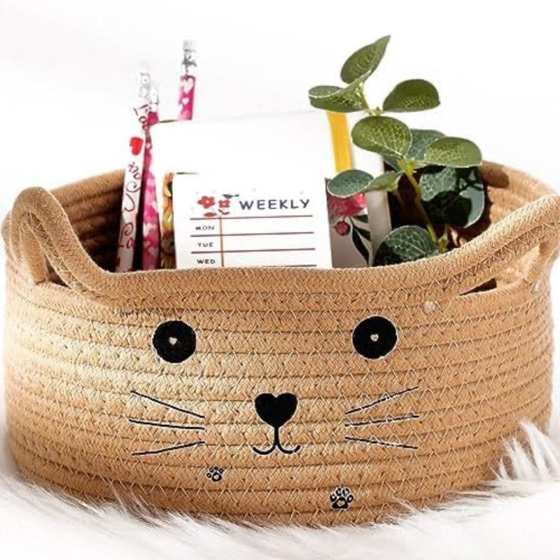 Storage Basket - Meow Mate Natural Fiber Storage Basket - Beige