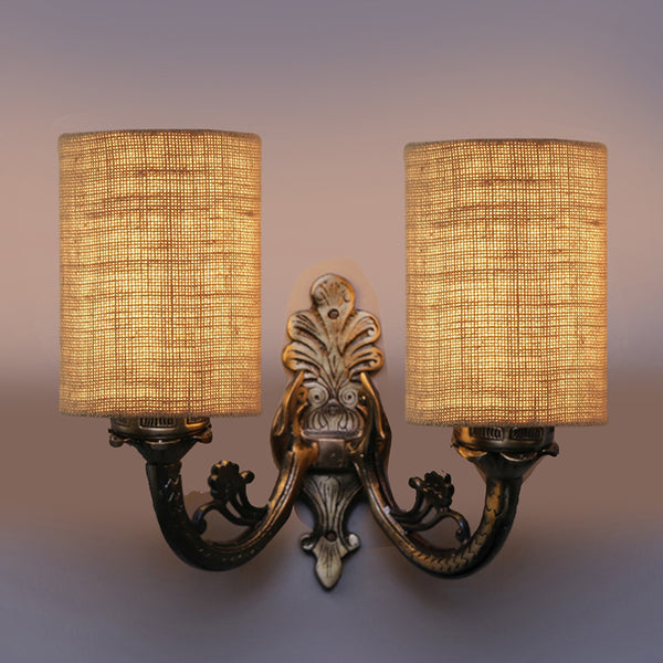 Wall Lamp - Vintage Cylindrical Duo Wall Lamp - Beige