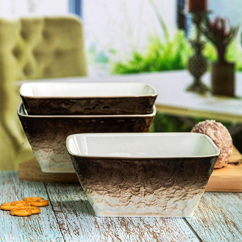 Buy Clover Brown Serving Bowl (850 ML) - Set Of Three Bowl from Vaaree