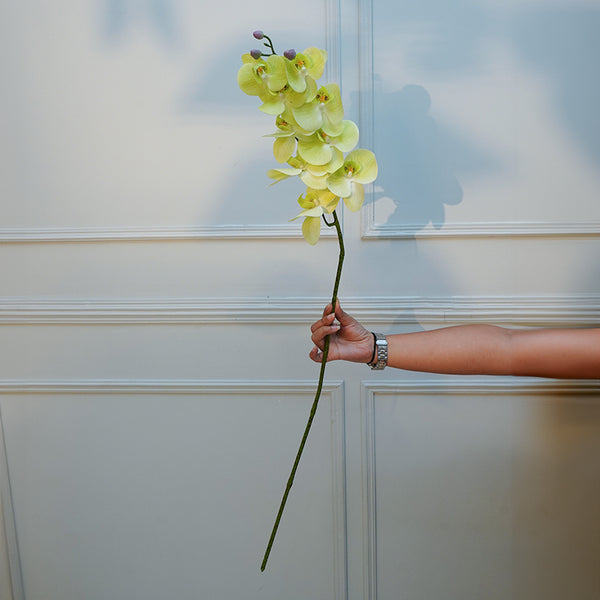 Faux Orchid Flower Stick (Green) - 40 CM