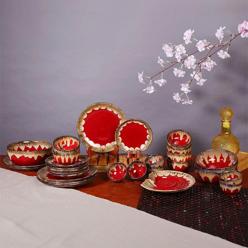 Buy Gramae Handmade Dinner Set - Twenty Eight Piece Set Dinner Set from Vaaree