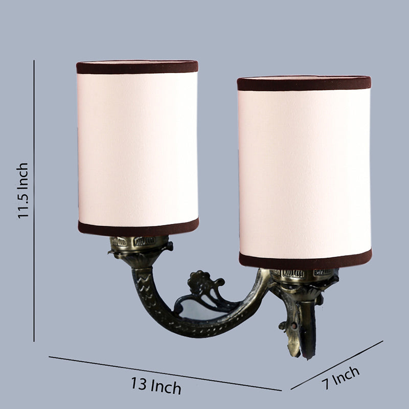 Buy Vintage Cylindrical Duo Wall Lamp - White & Black Wall Lamp from Vaaree