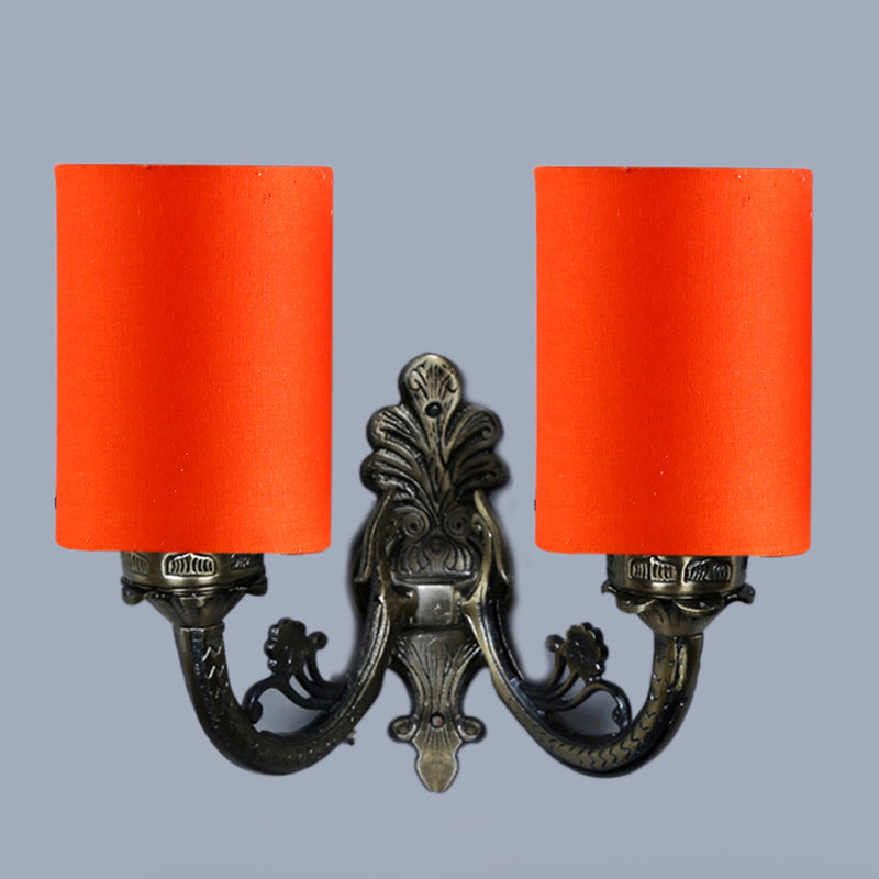 Wall Lamp - Vintage Cylindrical Duo Wall Lamp - Orange